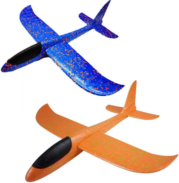 4 Avions Planeur En Polystyrène Pour Enfants - 35cm, Couleurs Assorties, Jeu Extérieur Garçons Filles