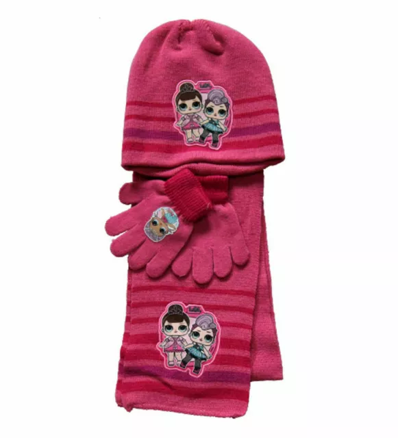 LOL Surprise Set invernale Cappello Sciarpa e Guanti abbigliamento bambina