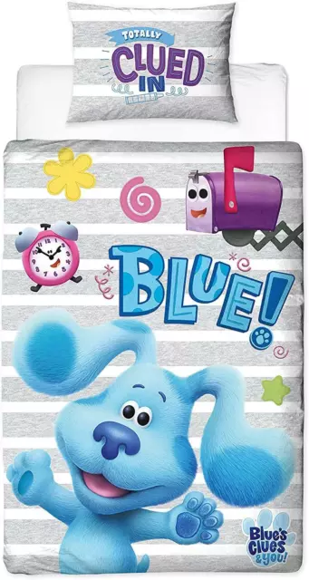 Juego de ropa de cama reversible de funda de edredón individual Blues Clues 2