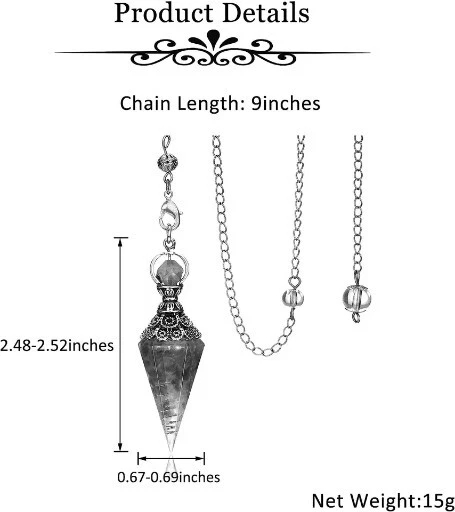 Natural Quartz Crystal Pendulum Healing Chips Stone Reiki Chakra Chain Pendant