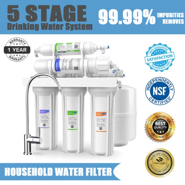 SimPure 5 Stage 100GPD Under Sink RO Reverse Osmosis Water Filtration System