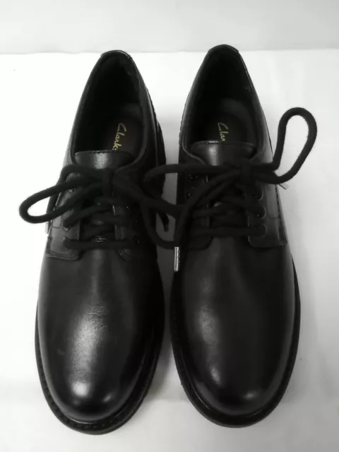 Women's Clarks Black Leather Chunky Sole Lace-Up Shoes Size:UK  5  (Prewoned)