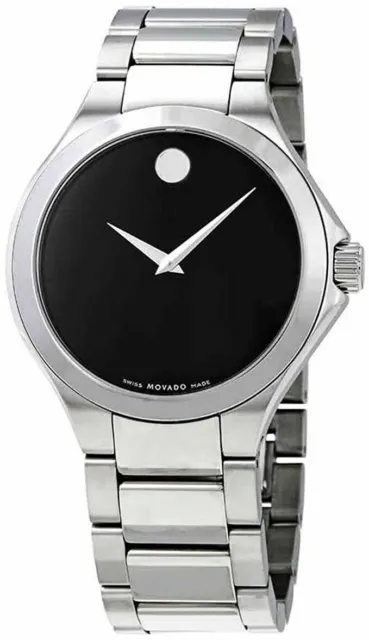 $1050 MOVADO Men's Defio BLACK 40mm Stainless Steel Swiss Made Watch 0607310