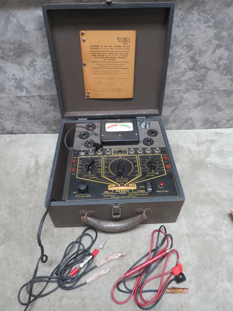 Vintage US Army Air Force Electronics Dayrad Bendix Tube Tester TB-11-2627-2