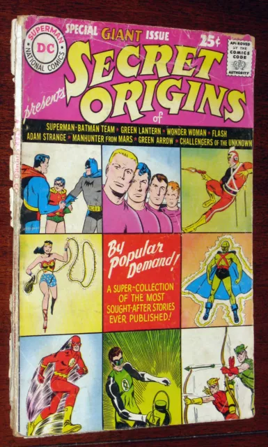 Secret Origins #1 1961 Wonder Woman, Flash, Green Lantern, Batman, Superman