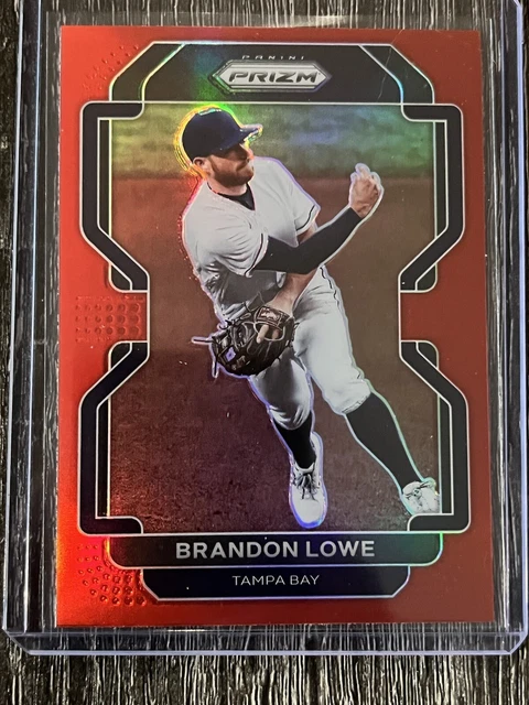 Brandon Lowe 2022 Prizm Baseball Tier II Red Prizm #120 - Tampa Bay Rays