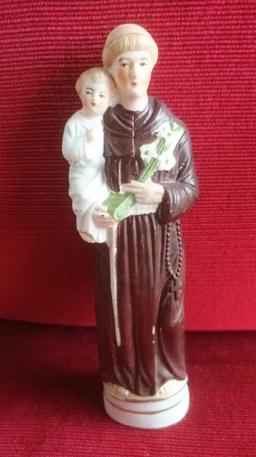 Statuette Ancienne En Biscuit - Le Bienheureux Louis Marie De Montfort - Céramique Française, Métal Doré