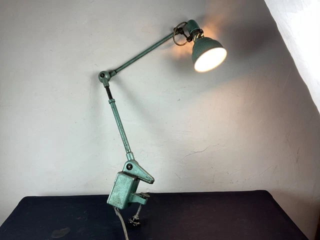 Lampe D'Atelier Ancienne Orientable - En Métal Marron, à Baïonnette, Parfaite Pour Bricolage