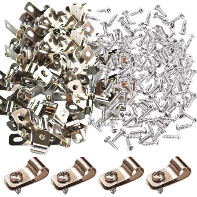 100 Pcs Fence Wire Clamps with 100 Screws 100 + 100