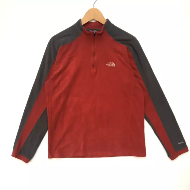 The North Face pullover uomo s 1/4 cerniera pile medio (adatto a piccoli) rosso/grigio