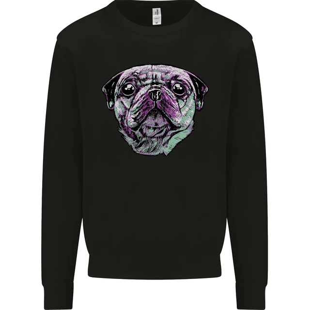 A Pug Face Dog Kids Sweatshirt Jumper