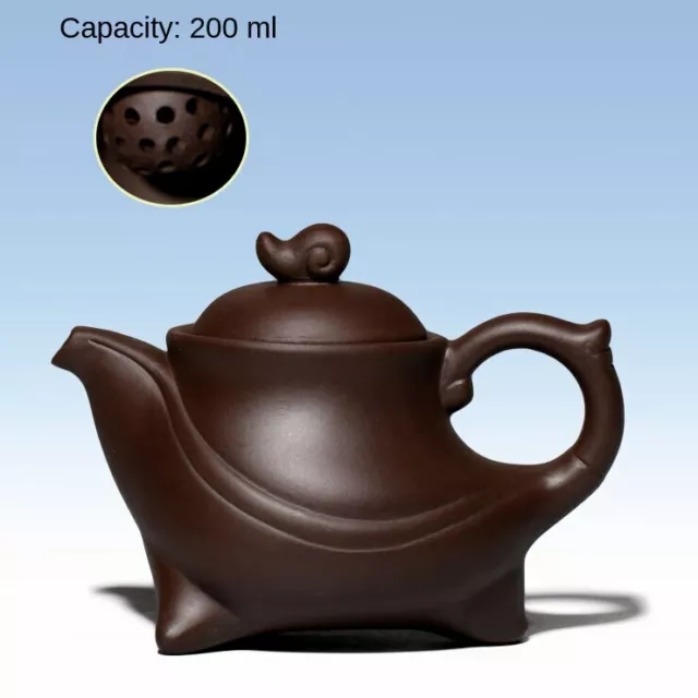 200ml Chinese Yixing Handmade Snail Pot Zisha Pottery Purple Clay Teapot Tea Set