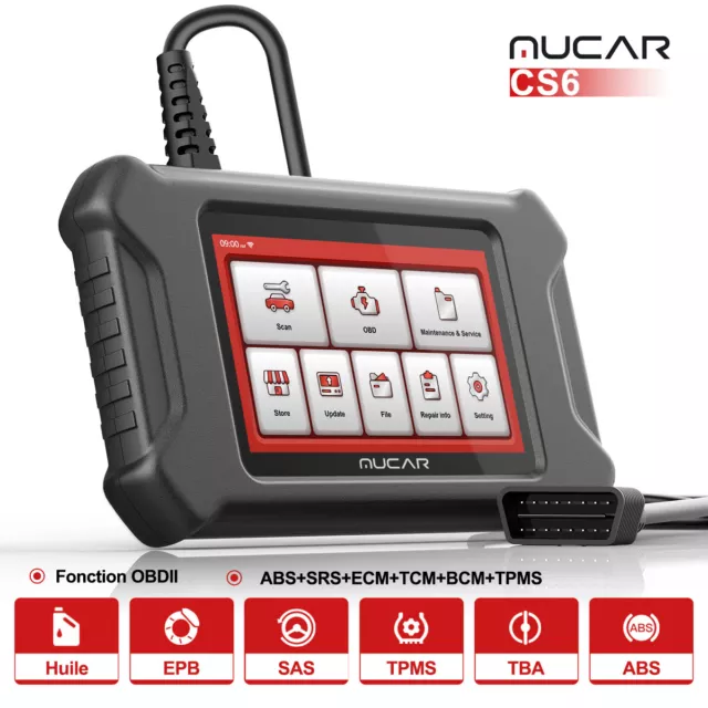 MUCAR CS6 Auto scanners OBD Outils diagnostics 6 Systèmes + 7 Reset Diagnosis 3