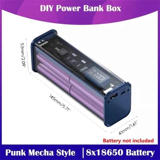 8 Slot 18650 Battery Holder Storage Case DIY Power Bank No Welding Charging Box