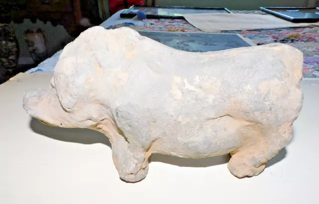 Chinese Han Dynasty Tomb Figure Of A Pig  206Bc -229Ad 2