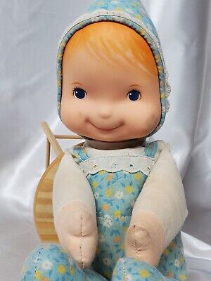 Vintage Fisher Price Toys 1960s - 1970s Honey Lap Sitter Yellow Floral Baby Doll 2