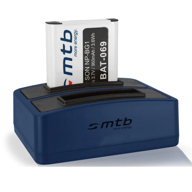Batterie NP-BG1 NP-FG1 + Chargeur double pour Sony Cyber-shot DSC-HX20V, HX30