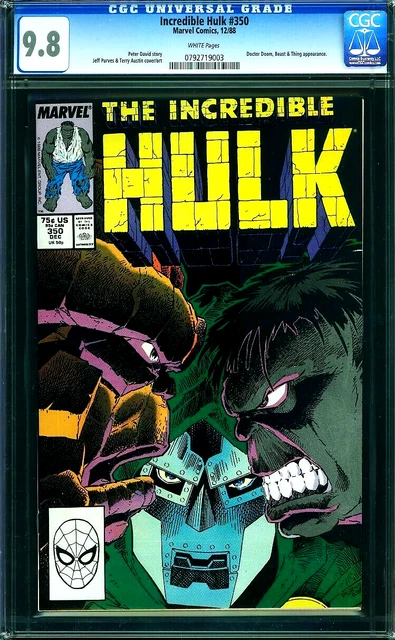 INCREDIBLE HULK 350 CGC 9.8 WP DR DOCTOR DOOM cover MARVEL COMICS CopperAge 1988