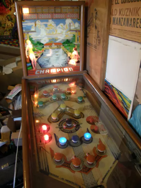 1939 Bally Champion woodrail pinball machine vintage antique high diving swim