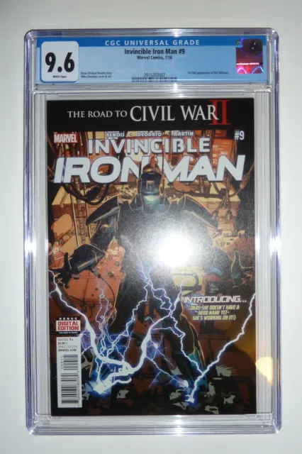 Marvel Comics *INVINCIBLE IRON MAN #9* 2016 CGC Graded 9.6 1st Riri Williams