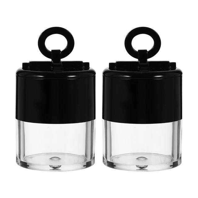 2 piezas caja de polvo suelta contenedor en polvo cosmético caja en polvo