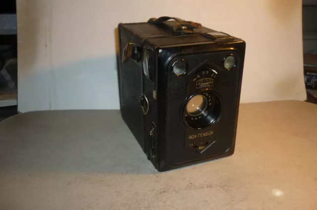 Hermosa caja antigua - cámara Zeiss icono caja de Dresde - Tengor con Goerz frontal D.R.P