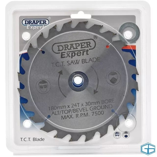 Draper Expert Tct Saw Blade, 180 X 30Mm, 24T Stock No: 09468