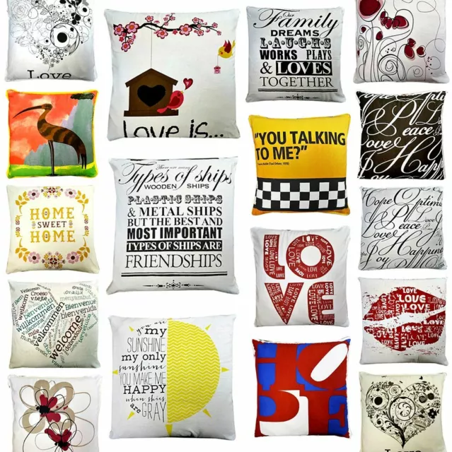Large 24x24" / 60x60cm Cotton Retro Vintage Cushion Covers or Filled Cushions