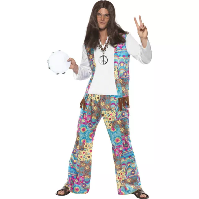 Herren Flower Power Hippieoutfit 60er 70er Jahre Hippie Kostüm L 52/54