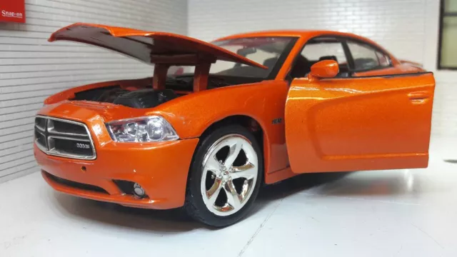 1:24 Dodge Charger R/T 2011 Motormax Orange Diecast Model Car 73354 G LGB Scale