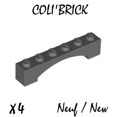 Arche Lego 4x Brique Brick Arche Arch raised 1x6 gris foncé/dark bluish gray 92950 NEW 