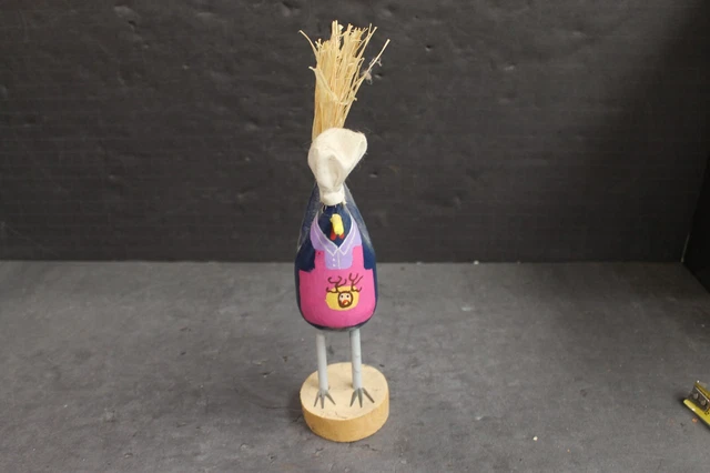 Navajo Pueblo Candie John Chef Cook Rooster Bird Wood Carving