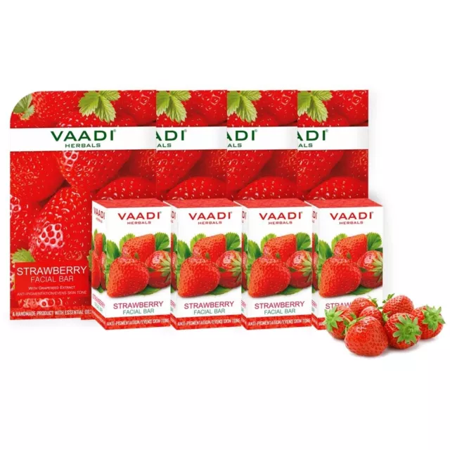 Vaadi Herbals Value Barres faciales à la fraise avec extrait de pépins de...