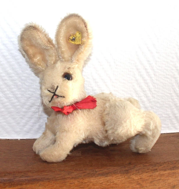 Ancien Ours Steiff Articulé 14 Cm – Blanc, Bouton à L’oreille, Collection Rare