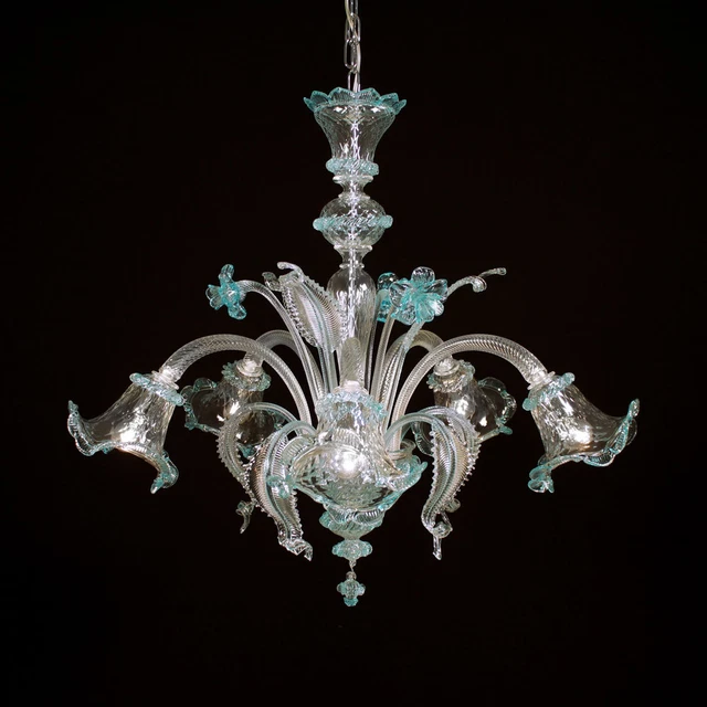 Iris Verde lustre en verre de Murano