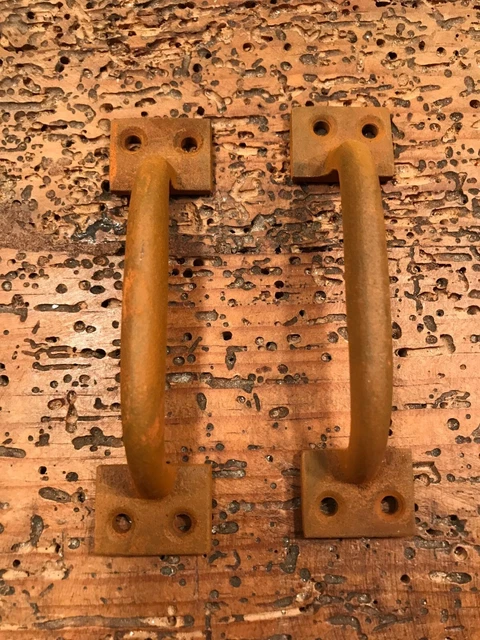 2 SMall  " Rusty" CAST IRON  Door Gate Shed Handles Pull