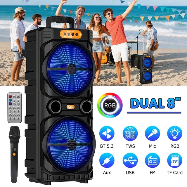BLUETOOTH SPEAKER WIRELESS TWS Portable Outdoor Party Speakers with ...