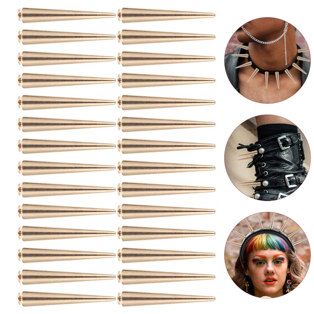 30 Pcs Punk Rivets Bullet Cone Spikes Metal DIY Leathercraft