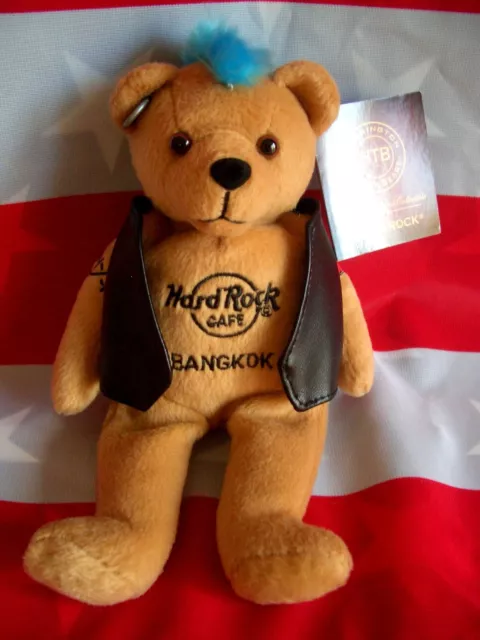 HRC Hard Rock Cafe Barcelona Punk Bear Mohawk 2010 Blue Hair Herrington NWT