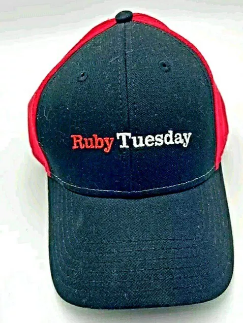 Ruby Tuesday Red & Black Employee Baseball Hat OSFM Adjustable Hook & Loop New