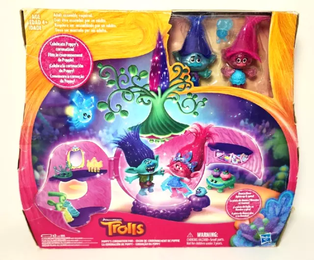 Dreamworks Trolls Poppy's Coronation Pod New 2016 Hasbro Light Up Dance Floor