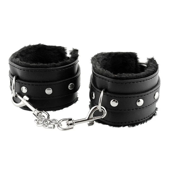 Ebay//Menottes  Fourrure Noir Soumission Bondage Haute Qualite