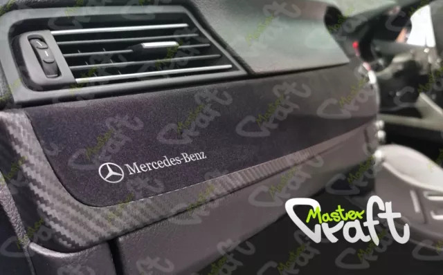 Mercedes Benz Logo Interior Moulding Trim Gloss Vinyl Car Decals Stickers x2