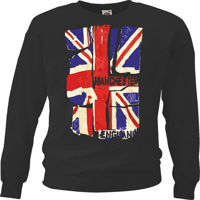 Sweatshirt MANCHESTER ENGLAND FLAGGE FAHNE LONDON BIG BEN UNITED KING NEW YORK