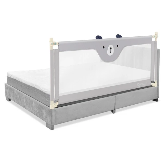 69"x40" Bed Rails for Toddler Vertical Lifting Baby Bedrail Guard with Lock Grey