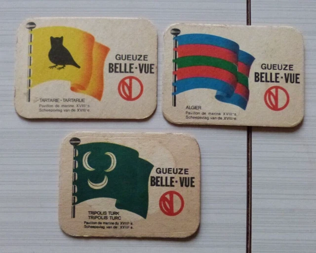 3 Sous Bock Biere Gueuze Belle-Vue, Les Pavillons De Marine