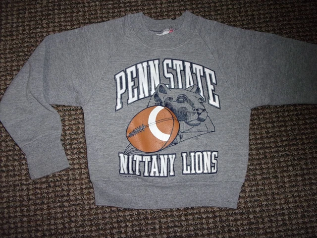 Vtg 80's PENN STATE NITTANY LIONS Gray Sweatshirt Child Boys size 6-8 Jerzee
