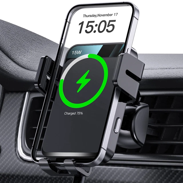 Wireless Car Charger Auto-Clamping Car Mount 15W/10W/7.5W Fast Charging...