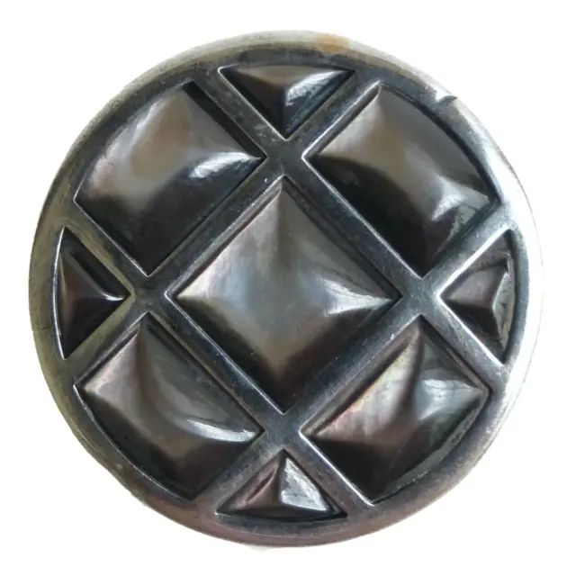 Bouton ancien - Nacre & métal - Art Nouveau - 1900 - 31 mm - Shell button
