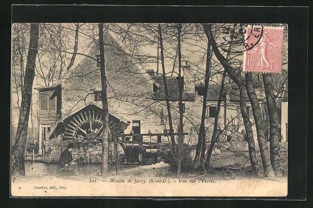 CPA Moulin de Jarcy, Vue sur l´Yerres 1907